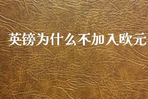 英镑为什么不加入欧元_https://wap.lxcailiao.com_股权投资_第1张