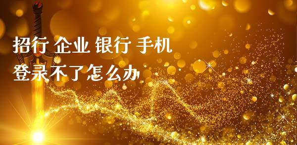 招行 企业 银行 手机 登录不了怎么办_https://wap.lxcailiao.com_股权投资_第1张