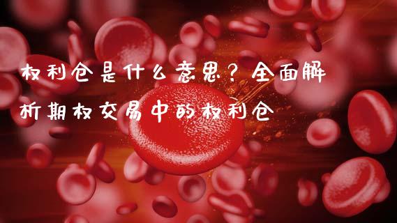 权利仓是什么意思？全面解析期权交易中的权利仓_https://wap.lxcailiao.com_金融监管_第1张