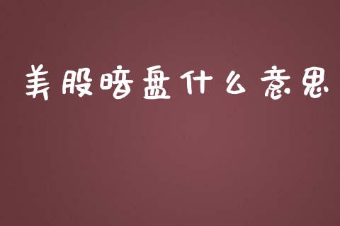 美股暗盘什么意思_https://wap.lxcailiao.com_融资担保_第1张
