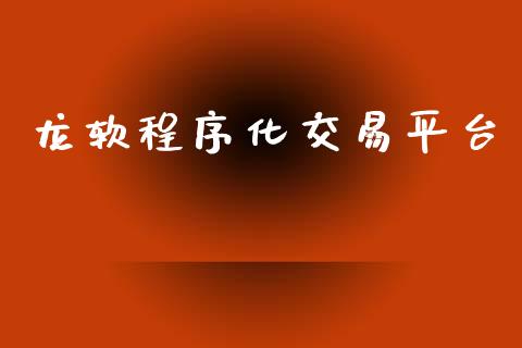 龙软程序化交易平台_https://wap.lxcailiao.com_融资担保_第1张