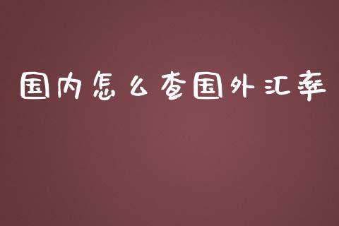 国内怎么查国外汇率_https://wap.lxcailiao.com_金融监管_第1张