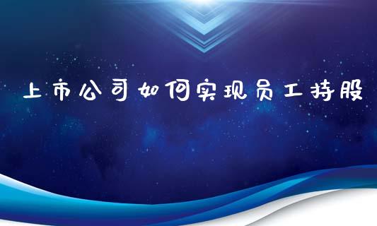上市公司如何实现员工持股_https://wap.lxcailiao.com_融资担保_第1张