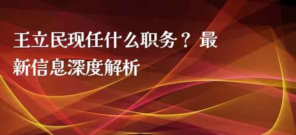 王立民现任什么职务？ 最新信息深度解析_https://wap.lxcailiao.com_股权投资_第1张