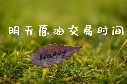 明天原油交易时间_https://wap.lxcailiao.com_财务管理_第1张