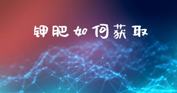钾肥如何获取_https://wap.lxcailiao.com_金融监管_第1张