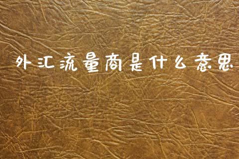 外汇流量商是什么意思_https://wap.lxcailiao.com_股权投资_第1张