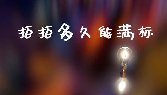 拍拍多久能满标_https://wap.lxcailiao.com_股权投资_第1张