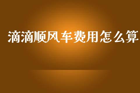 滴滴顺风车费用怎么算_https://wap.lxcailiao.com_融资担保_第1张