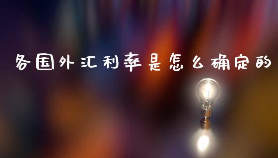 各国外汇利率是怎么确定的_https://wap.lxcailiao.com_财务管理_第1张