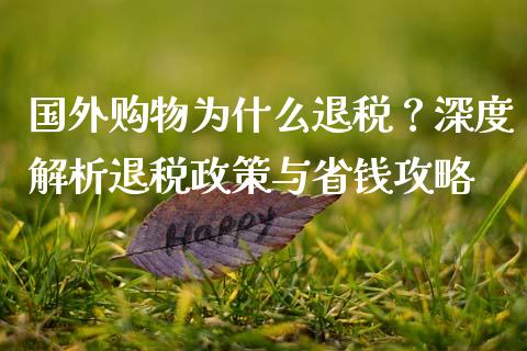 国外购物为什么退税？深度解析退税政策与省钱攻略_https://wap.lxcailiao.com_金融监管_第1张
