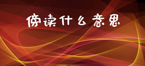 傍读什么意思_https://wap.lxcailiao.com_财务管理_第1张