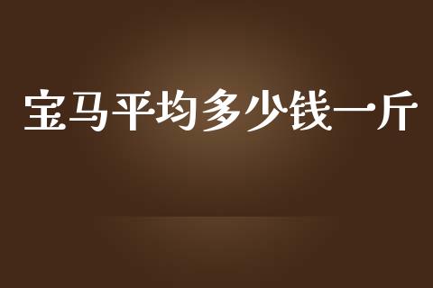 宝马平均多少钱一斤_https://wap.lxcailiao.com_融资担保_第1张