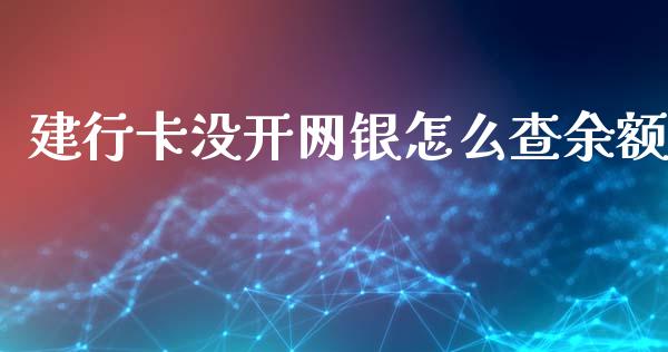 建行卡没开网银怎么查余额_https://wap.lxcailiao.com_财务管理_第1张
