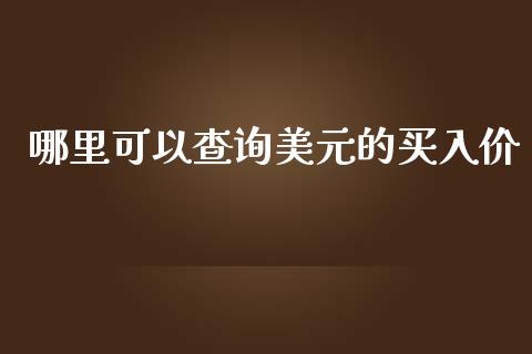 哪里可以查询美元的买入价_https://wap.lxcailiao.com_金融监管_第1张