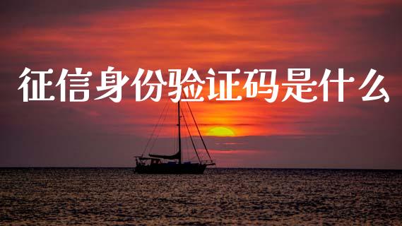 征信身份验证码是什么_https://wap.lxcailiao.com_金融监管_第1张