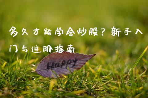 多久才能学会炒股？新手入门与进阶指南_https://wap.lxcailiao.com_股权投资_第1张