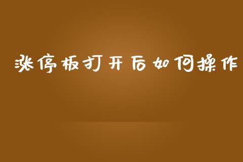 涨停板打开后如何操作_https://wap.lxcailiao.com_融资担保_第1张