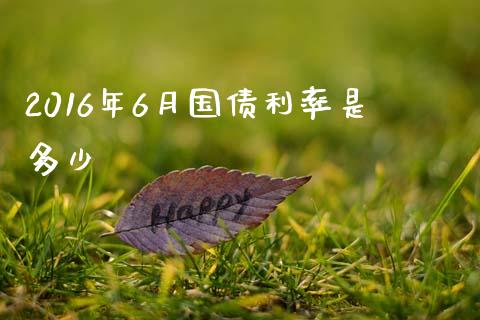 2016年6月国债利率是多少_https://wap.lxcailiao.com_融资担保_第1张