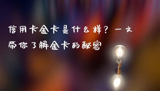 信用卡金卡是什么样？一文带你了解金卡的秘密_https://wap.lxcailiao.com_融资担保_第1张