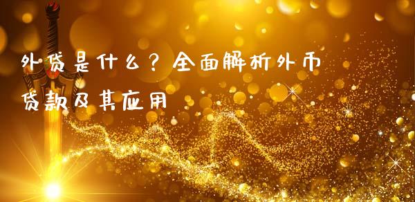 外贷是什么？全面解析外币贷款及其应用_https://wap.lxcailiao.com_股权投资_第1张