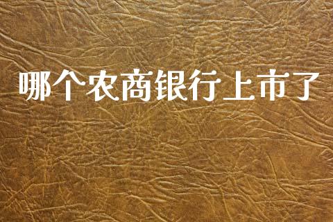 哪个农商银行上市了_https://wap.lxcailiao.com_金融监管_第1张