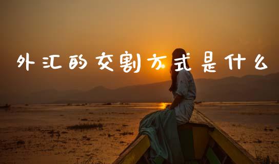 外汇的交割方式是什么_https://wap.lxcailiao.com_融资担保_第1张