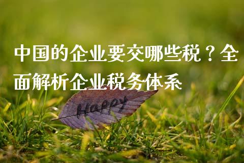 中国的企业要交哪些税？全面解析企业税务体系_https://wap.lxcailiao.com_融资担保_第1张