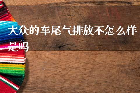 大众的车尾气排放不怎么样是吗_https://wap.lxcailiao.com_股权投资_第1张