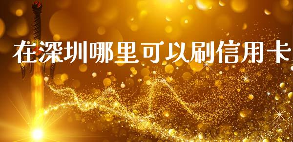在深圳哪里可以刷信用卡_https://wap.lxcailiao.com_金融监管_第1张