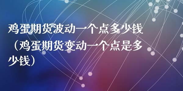 鸡蛋期货波动一个点多少钱（鸡蛋期货变动一个点是多少钱）_https://wap.lxcailiao.com_金融监管_第1张