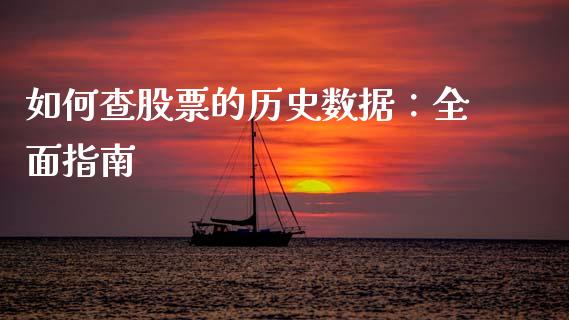 如何查股票的历史数据：全面指南_https://wap.lxcailiao.com_融资担保_第1张