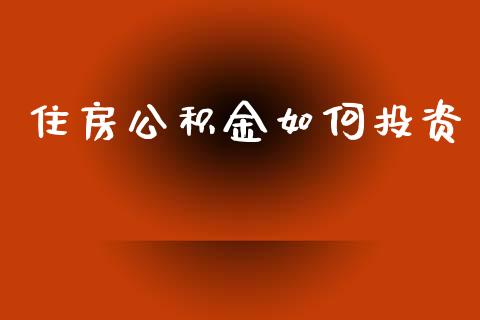住房公积金如何投资_https://wap.lxcailiao.com_融资担保_第1张