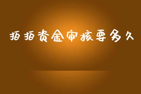 拍拍资金审核要多久_https://wap.lxcailiao.com_股权投资_第1张