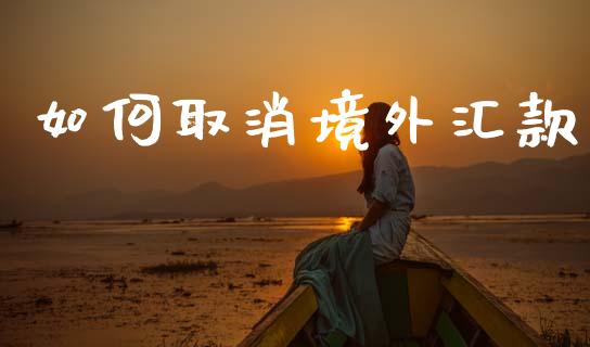 如何取消境外汇款_https://wap.lxcailiao.com_股权投资_第1张