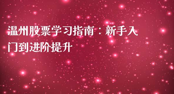 温州股票学习指南：新手入门到进阶提升_https://wap.lxcailiao.com_财务管理_第1张