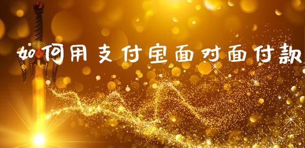 如何用支付宝面对面付款_https://wap.lxcailiao.com_金融监管_第1张