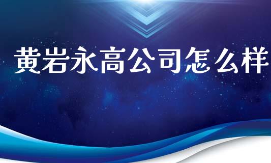 黄岩永高公司怎么样_https://wap.lxcailiao.com_股权投资_第1张