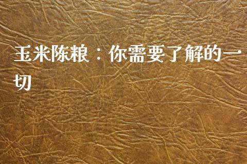 玉米陈粮：你需要了解的一切_https://wap.lxcailiao.com_股权投资_第1张