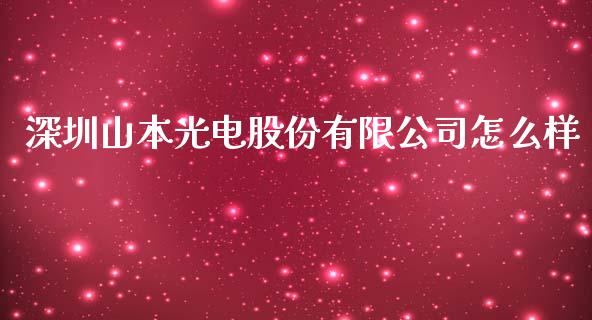 深圳山本光电股份有限公司怎么样_https://wap.lxcailiao.com_财务管理_第1张