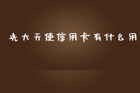 光大天使信用卡有什么用_https://wap.lxcailiao.com_股权投资_第1张