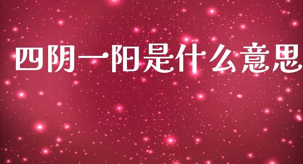 四阴一阳是什么意思_https://wap.lxcailiao.com_财务管理_第1张