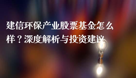建信环保产业股票基金怎么样？深度解析与投资建议_https://wap.lxcailiao.com_金融监管_第1张
