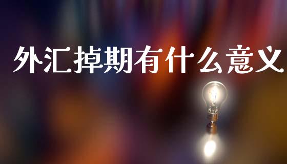 外汇掉期有什么意义_https://wap.lxcailiao.com_股权投资_第1张