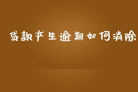 贷款产生逾期如何消除_https://wap.lxcailiao.com_金融监管_第1张