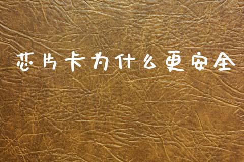 芯片卡为什么更安全_https://wap.lxcailiao.com_金融监管_第1张