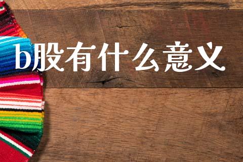 b股有什么意义_https://wap.lxcailiao.com_股权投资_第1张