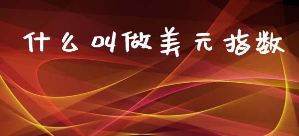 什么叫做美元指数_https://wap.lxcailiao.com_财务管理_第1张