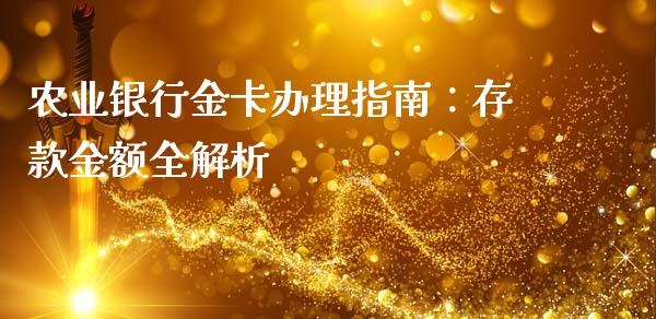 农业银行金卡办理指南：存款金额全解析_https://wap.lxcailiao.com_融资担保_第1张