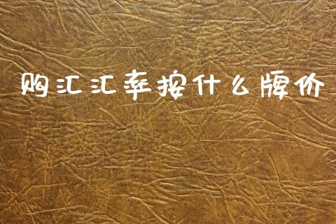 购汇汇率按什么牌价_https://wap.lxcailiao.com_金融监管_第1张